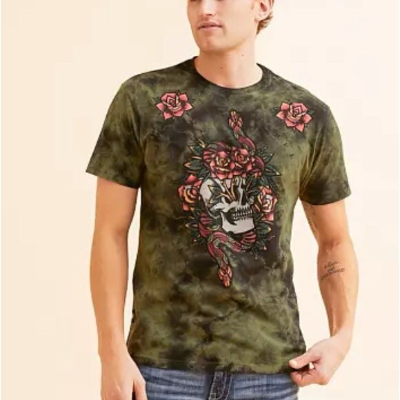 Affliction Black Label Skull Snake Graphic T-Shirt Sz Medium - Picture 1 of 8